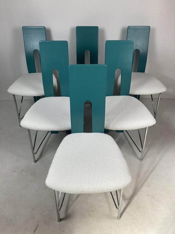 Image 1 of Dining chairs in Bouclé, 1980s