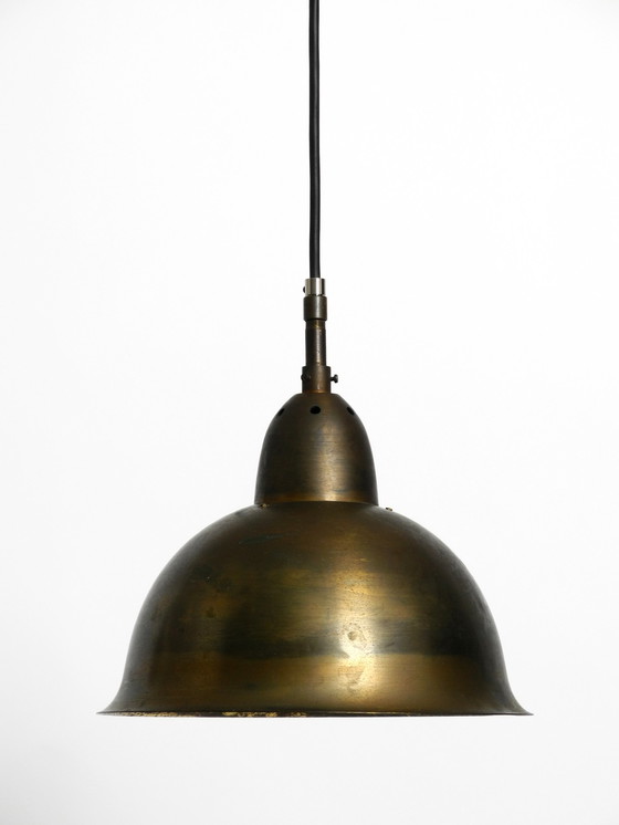 Image 1 of Mid Century brass church pendant lamp with a great patina