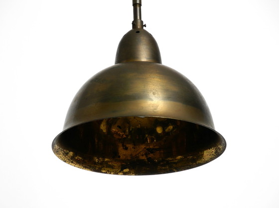 Image 1 of Mid Century brass church pendant lamp with a great patina