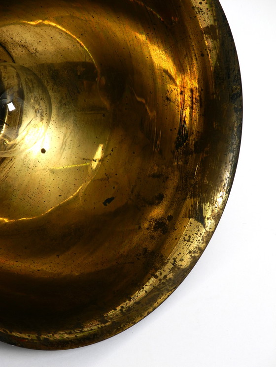 Image 1 of Mid Century brass church pendant lamp with a great patina