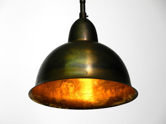 Image 1 of Mid Century brass church pendant lamp with a great patina