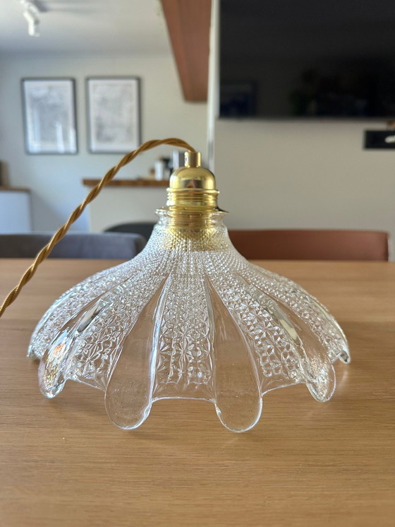 Image 1 of Lampe suspendue française en holophane