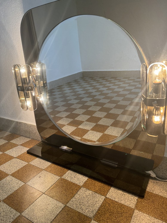 Image 1 of Luminous Smoked Glass Mirror 70s