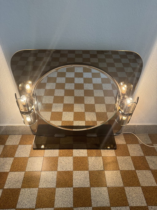 Luminous Smoked Glass Mirror 70s