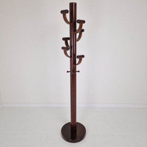 Italian Teak Wooden Coat Rack, 1980S