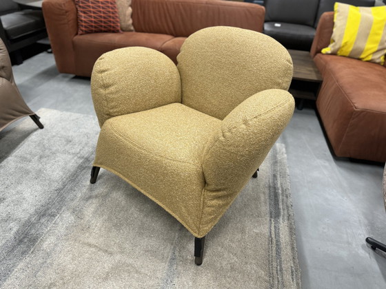 Image 1 of Label Bobo armchair Bouclé ochre fabric