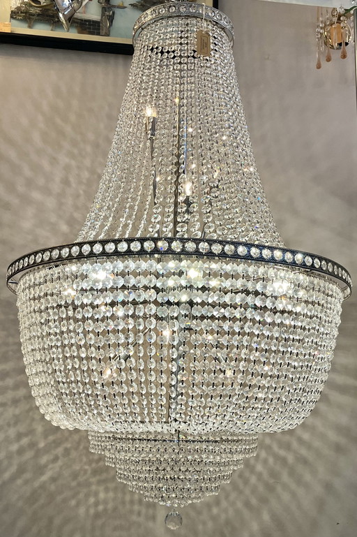 Design Cristallstrass Xxxl Chandelier Chrome Crystal Pendant Lamp