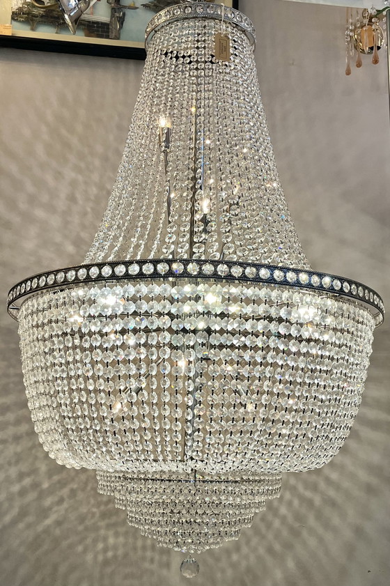 Image 1 of Design Cristallstrass Xxxl Chandelier Chrome Crystal Pendant Lamp