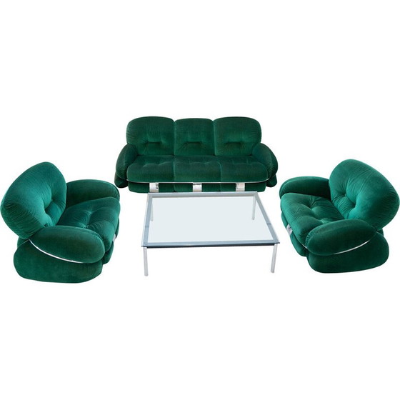 Image 1 of Vintage Okay living room set in chrome steel by Adriano Piazzesi for for 3D, 1970
