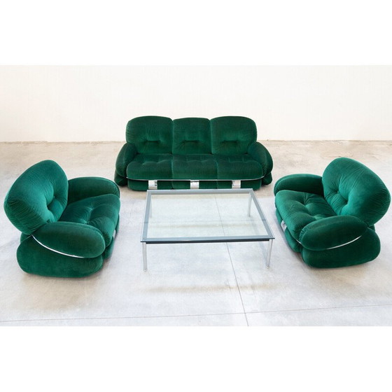 Image 1 of Vintage Okay living room set in chrome steel by Adriano Piazzesi for for 3D, 1970