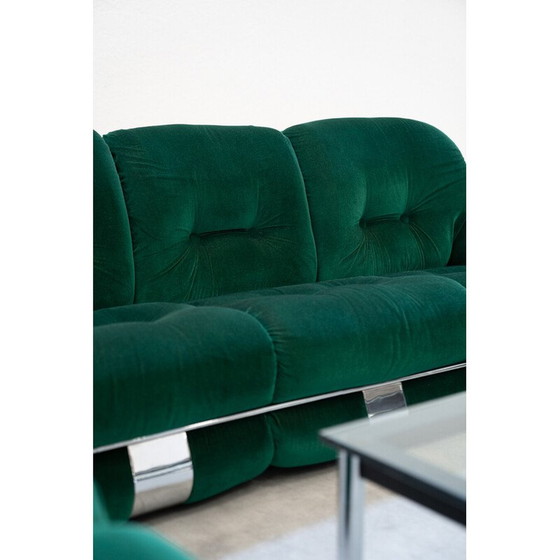 Image 1 of Vintage Okay living room set in chrome steel by Adriano Piazzesi for for 3D, 1970