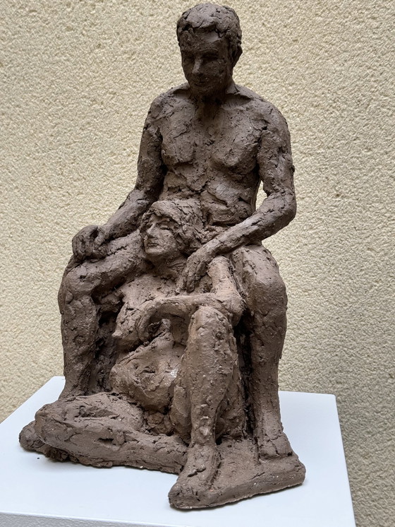 Image 1 of A Couple (Terracotta) - Yolande Ide (1931)