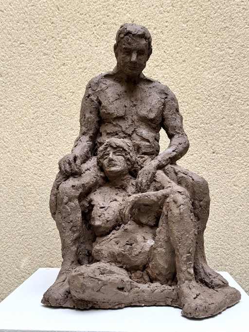 A Couple (Terracotta) - Yolande Ide (1931)