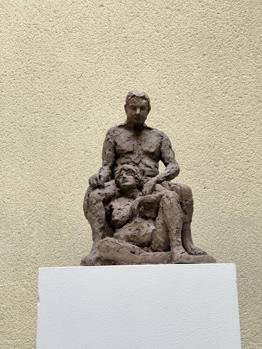 A Couple (Terracotta) - Yolande Ide (1931)