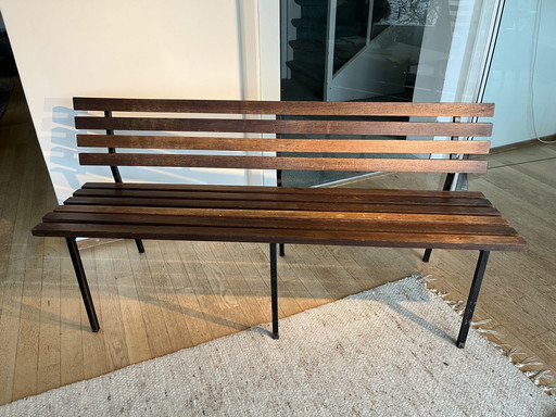 Teak Slatted Bench