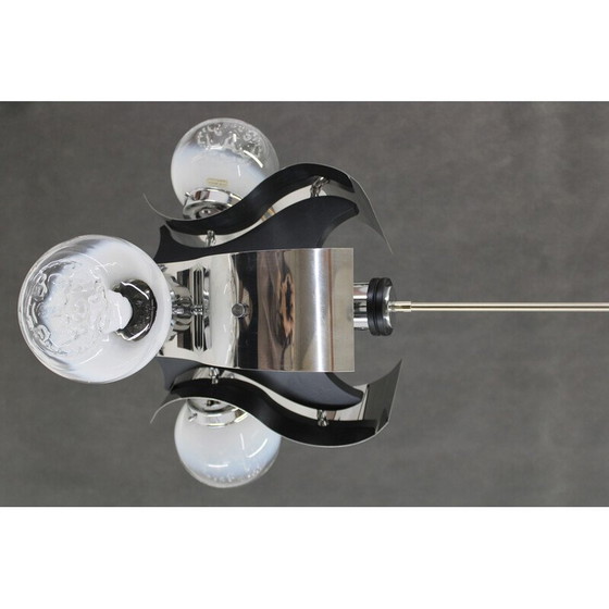 Image 1 of Vintage chandelier in chrome steel, Italy 1970