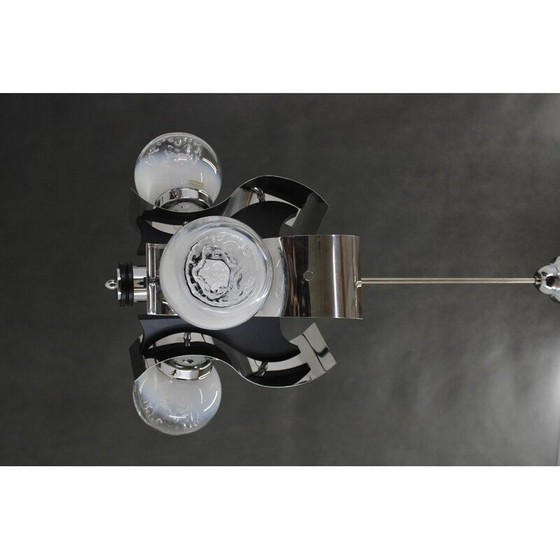Image 1 of Vintage chandelier in chrome steel, Italy 1970