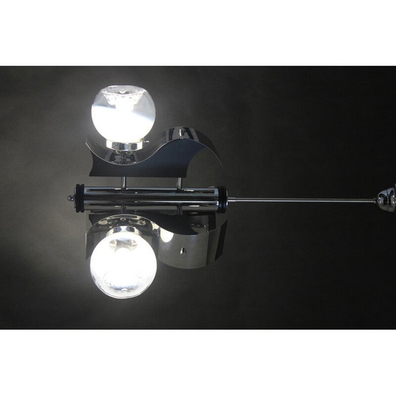 Image 1 of Vintage chandelier in chrome steel, Italy 1970