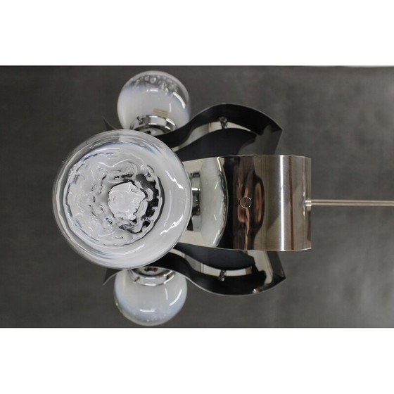 Image 1 of Vintage chandelier in chrome steel, Italy 1970