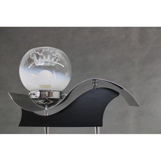Image 1 of Vintage chandelier in chrome steel, Italy 1970
