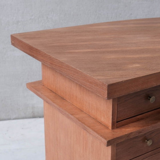 Image 1 of Mid-century French wooden Bow curved desk, 1950s