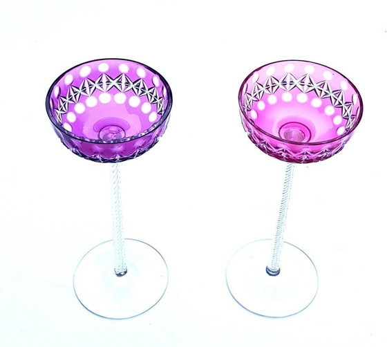 Image 1 of 3X Antique Liquor Glasses From Josephinenhütte