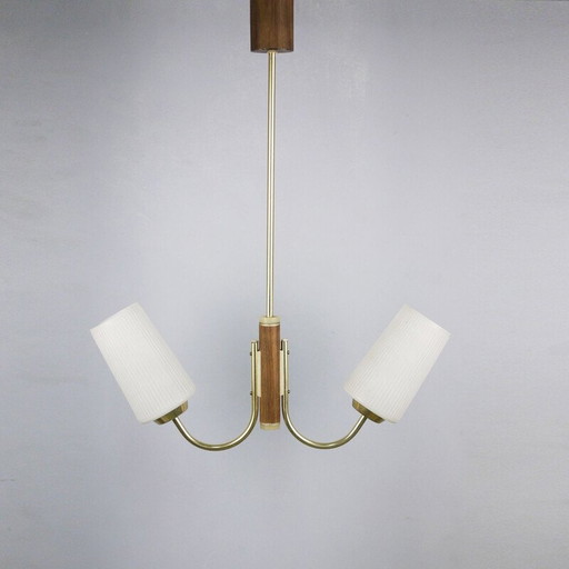 Vintage brass 2 arm pendant lamp, 1940