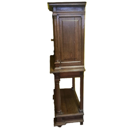 Image 1 of Antique French Oak Table Cabinet Partly 18th Century