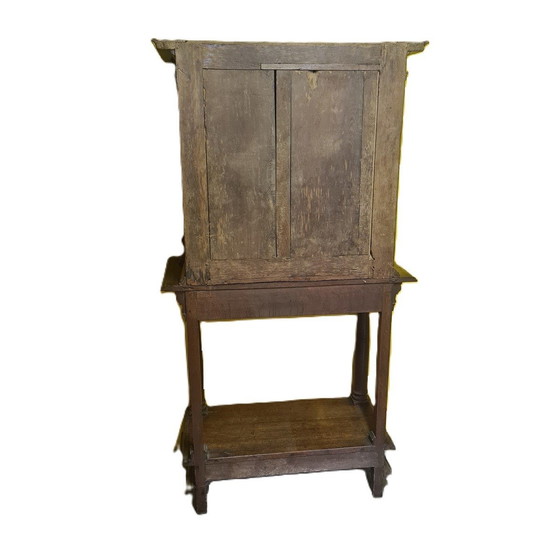 Image 1 of Antique French Oak Table Cabinet Partly 18th Century