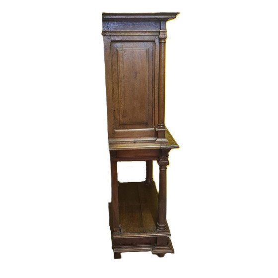 Image 1 of Antique French Oak Table Cabinet Partly 18th Century