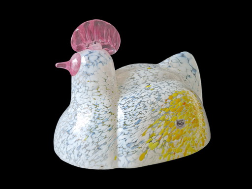 Kosta Boda - Large chicken / rooster by Bertil Vallien - 1018 grams