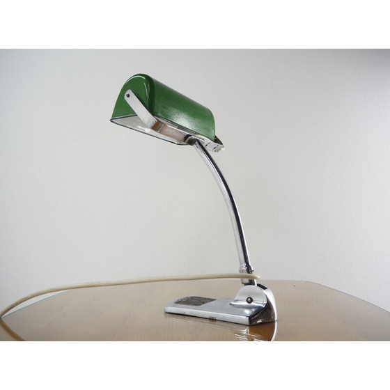 Image 1 of Vintage Art Deco adjustable enamel table lamp, 1930