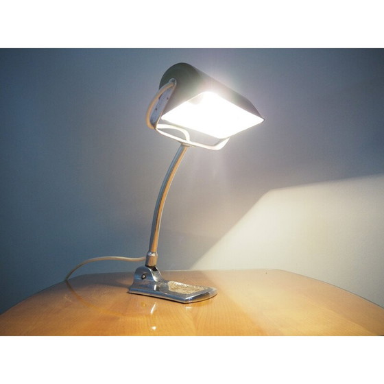 Image 1 of Vintage Art Deco adjustable enamel table lamp, 1930