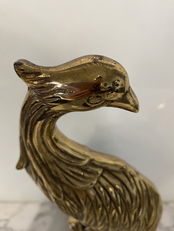 Image 1 of Pavos reales de latón estilo Hollywood Regency