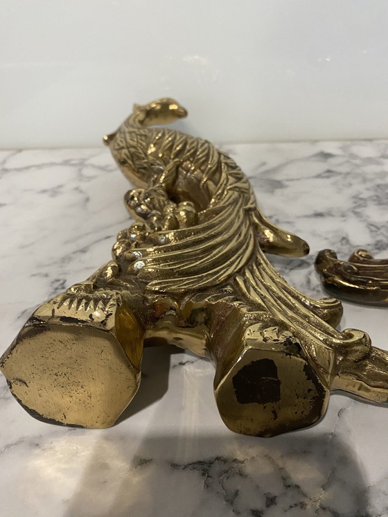 Image 1 of Pavos reales de latón estilo Hollywood Regency