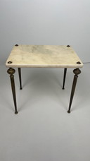 Vintage marble side table on brass legs