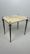 Vintage marble side table on brass legs