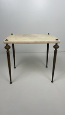 Vintage marble side table on brass legs
