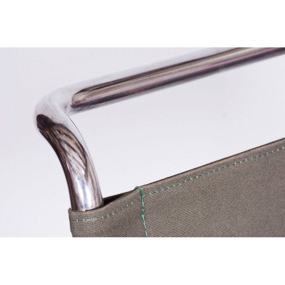 Image 1 of Vintage Bauhaus armchair in chrome steel and iron fabric by Marcel Breuer for Thonet, Czechoslovakia 1930