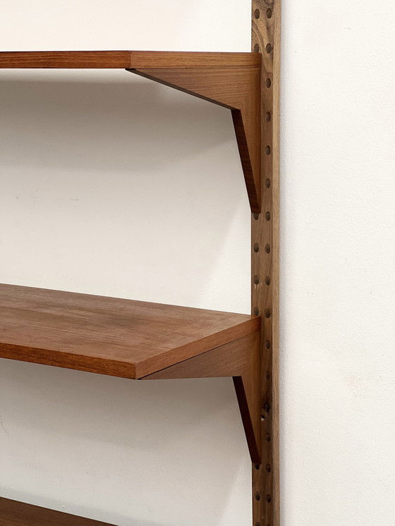 Image 1 of Vintage Poul Cadovius Teak Wood Wall Unit, Royal System Shelf