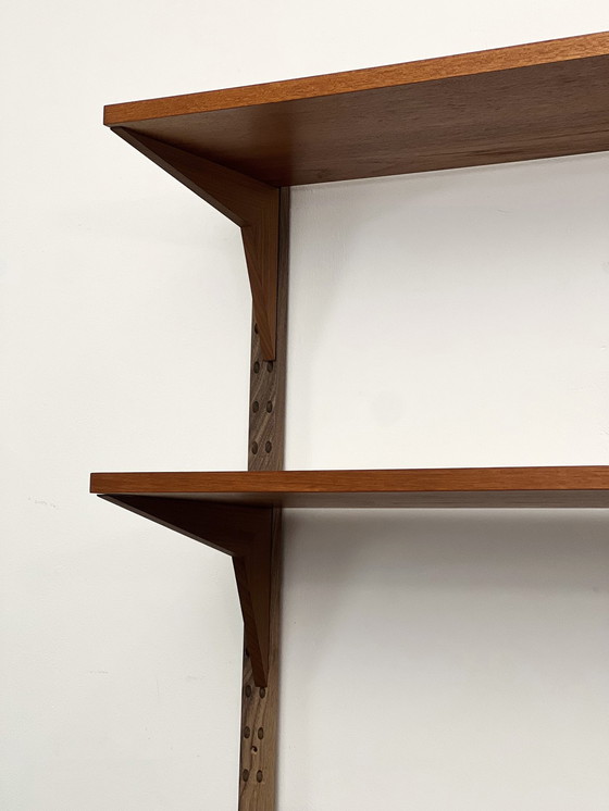 Image 1 of Vintage Poul Cadovius Teak Wood Wall Unit, Royal System Shelf