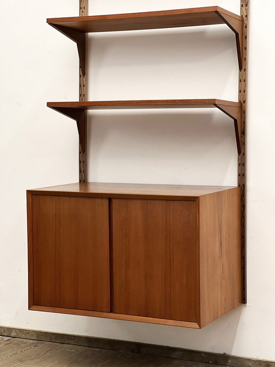 Image 1 of Vintage Poul Cadovius Teak Wood Wall Unit, Royal System Shelf