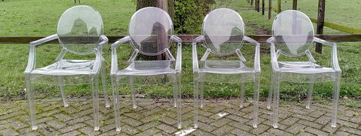 4x Kartell Louis Ghost Chairs