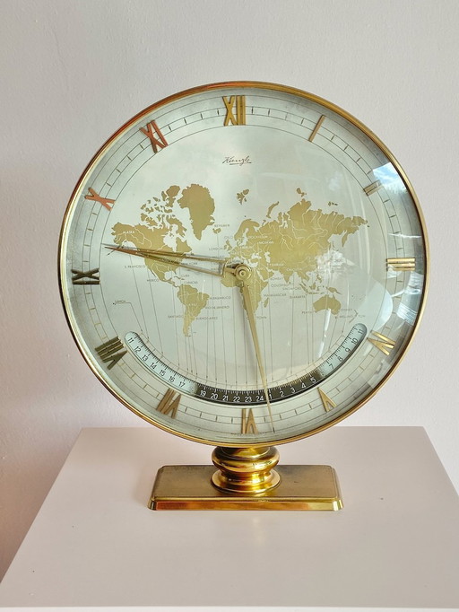 Xl World Time Clock By Kienzle Heinrich Möller Made In Germany