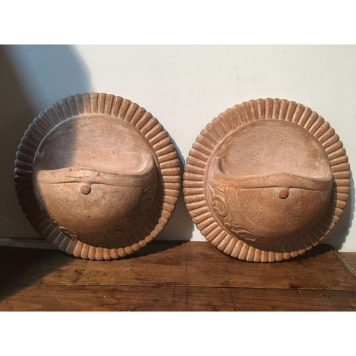 Pair of vintage terracotta sconces