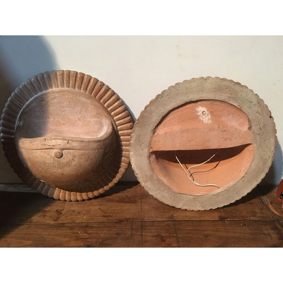 Image 1 of Coppia di applique vintage in terracotta