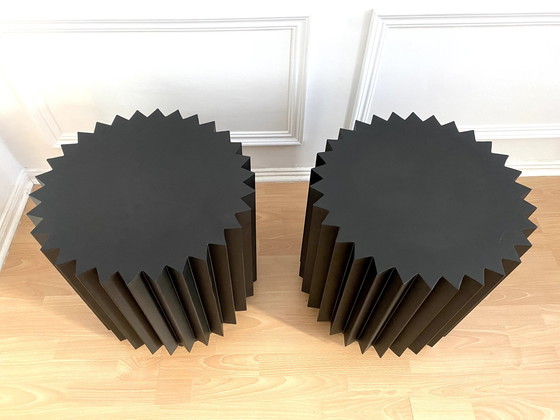 Image 1 of Modern Black Metal Side Table Set 