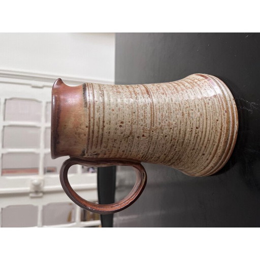 Vintage stoneware pyrite pitcher, 1970