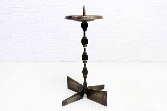 Image 1 of Brutalist bronze candlestick 1960