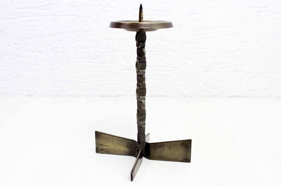 Image 1 of Brutalist bronze candlestick 1960